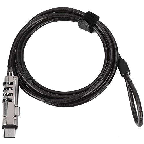 Computer Lock,Laptop Keyless Security Cable Combination Lock Anti-Theft Safety Lock with Locking Cable for Desktop, Laptop, Projector