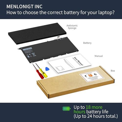 New PW23Y Laptop Battery Replacement for Dell XPS 13 9360 P54G002 13-9360-D1605G 13-9360-D1605T 13-9360-D1609 13-9360-D1609G 13-9360-D1705G Series Rechargeable TP1GT RNP72 0RNP72 0TP1GT - size: 8.1 x 5.3 x 0.3 inches PW23Y BATTERY