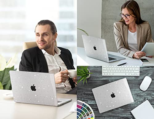 CISSOOK Clear Glitter Star Case for MacBook Pro 14 Inch 2026-2021 Release Model A3434 A3427 A3426 A3112 A3401 A3185 A2992 A2918 A2779 A2442, Sparkly Hard Shell Case Set for MacBook Pro 14 M1-M5 - color: Pro14inch-Clear Glitter