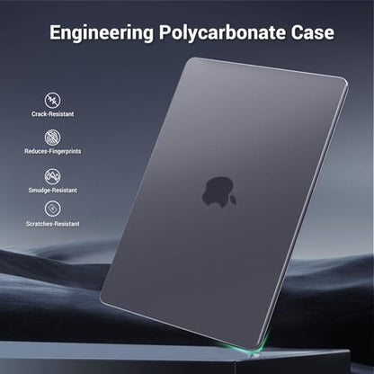 MOSISO Compatible with MacBook Pro 16 inch Case M5 M4 M3 M2 M1 2026-2021 | Seamlessly Closes Anti-Crack&Anti-Fingerprints Hard Shell for A3429 A3428 A3403 A3186 A2991 A2780 A2485, Space Gray Clear - color: Space Gray Clear