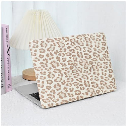 for MacBook Neo Case 13-inch 2026 A3404, White Leopard Print | Textured Cheetah Leather Laptop Cover with Logo Cutout, Slim Two-Piece Snap On Shell Includes Matching Keyboard Cover - color: Leopard White