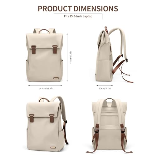 GOLF QUALITYWomen Laptop Backpack Computer Backpacks Carry On Waterproof backpack Fits 15.6Inch Notebook Travel Commute College (Apricot) - color: Elegant Apricot, size: 15.6 Inch
