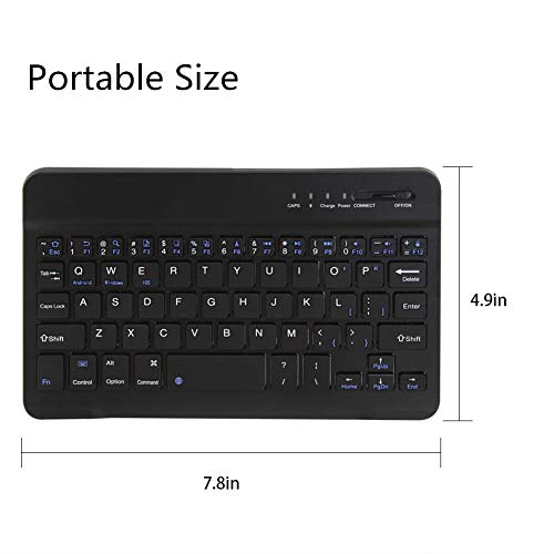 FLY WAY Portable Wireless Bluetooth 3.0 Keyboard,Ultra-Slim Mini Keypad 78 Keys Rechargeable Bluetooth Keyboard for iOS Android Windows Tablets and Other Bluetooth Devices(Black)