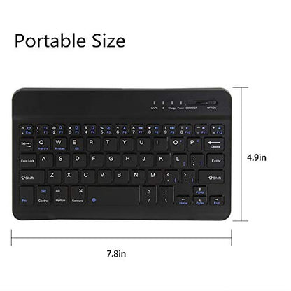 FLY WAY Portable Wireless Bluetooth 3.0 Keyboard,Ultra-Slim Mini Keypad 78 Keys Rechargeable Bluetooth Keyboard for iOS Android Windows Tablets and Other Bluetooth Devices(Black)