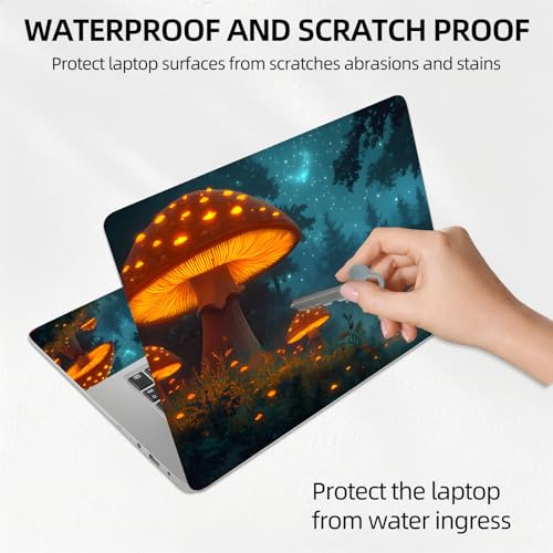 Giant Forest Magic Mushroom Universal Laptop Skin Sticker 3PCS, Protective Decal Trim-to-Fit 11.6" 13.3" 14" 15.6" Laptop Vinyl Cover, Removable Anti-Scratch Computer Decal Protector - color: Giant Forest Magic Mushroom