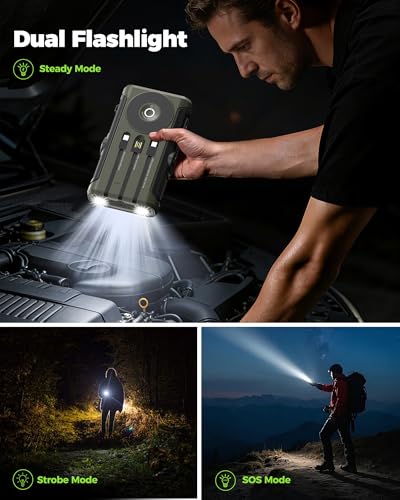 Solar Charger Power Bank Kit: 20000mAh Wireless Portable Charger with 10W Foldable 5 Panels Storage Bag,Hand Crank Emergency & 20W PD Fast Charging External Battery Pack for Camping Travel
