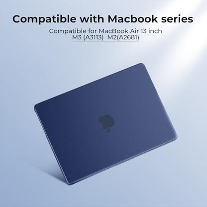 BlueSwan Flexible Case for MacBook Air 13 inch, M5 M4 M3 M2 2026-2022 | Anti-Scratch Protective Laptop Cover with Grippy Matte Texture, Seamless Fit and Lightweiht, Frosted Midnight - color: Frosted Midnight, size: Air 13.6-inch (2026-2022)