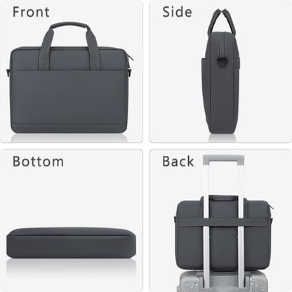 15.6 16 inch Laptop Carrying Shoulder Bag Waterproof Briefcase Compatible with MacBook Acer ASUS HP Surface Dell Chromebook, Gray - color: Gray, size: 15.6"-16"
