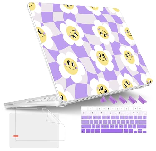 Tuiklol for 2026 MacBook Neo 13 Inch A18 Pro Chip Case, (Model A3404) Anti-Scratch Anti-Drop Slim Hard PC Shell Case with Shockproof Protective MacBook Neo Laptop Cover, Checker Flowers - color: Checker Flowers