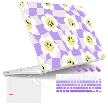 Tuiklol for 2026 MacBook Neo 13 Inch A18 Pro Chip Case, (Model A3404) Anti-Scratch Anti-Drop Slim Hard PC Shell Case with Shockproof Protective MacBook Neo Laptop Cover, Checker Flowers - color: Checker Flowers