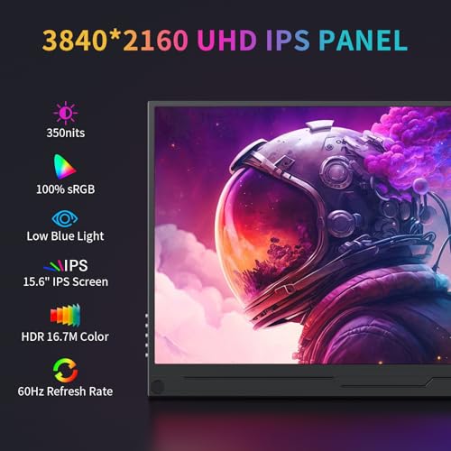 MAGICRAVEN Portable Monitor, USB-C & HDMI Laptop Screen Extender,Second Display for Console with Built-in Speakers, Works with PS5, Xbox, Switch, Ideal for Travel, Home & Office - 15.6"