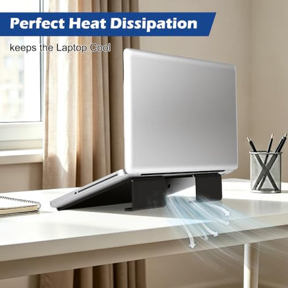Slim Acrylic Laptop Stand, Black, 11-17Inch | Portable, Ventilated, Desktop Riser for Desk - color: Black