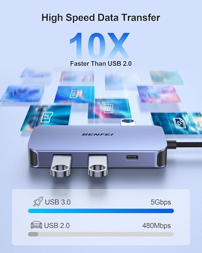 BENFEI USB C Docking Station, 8-in-1 USB C Hub with Triple Display Dual HDMI, VGA, 3*USB 3.0, 100W Power Delivery, 3.5mm AUX Audio Compatible with MacBook Pro, XPS and More - color: Grey, size: 8-in-1