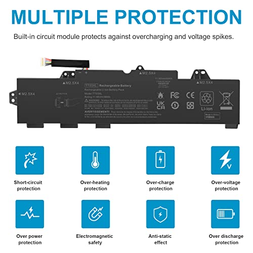 TT03XL 932824-421 933322-855 932824-1C1 932824-2C1 Laptop Battery Replacement for HP EliteBook 755 850 G5, 850 G6, ZBook 15U G5 G6,fits HSN-113C-5 HSN-I13C-5 HSTNN-LB8H HSTNN-DB8K HSTNN-UB7T TT03056XL - size: 10.71*2.87*0.28inch TT03XL