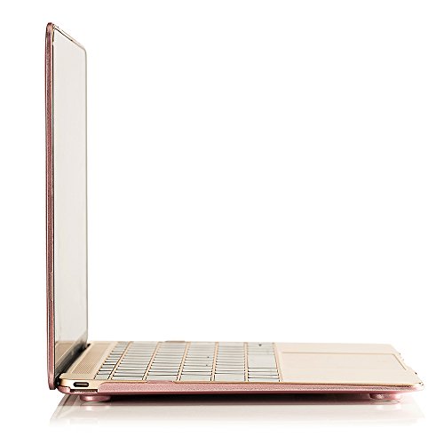RUBAN Case Compatible with MacBook 12 Inch A1534 - Slim Snap On Hard Shell Protective Cover and Keyboard Cover, Rose Gold - color: Rose Gold