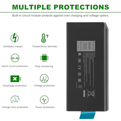 4XKN5 CJ2K1 X8VWF DKNKD Battery Replacement for Dell Latitude 14 Rugged 5404 5414 E5404 Extreme 7404 7414 E7404, P45G P46G P46G001 P46G002 5XT3V 05XT3V VCWGN 0VCHGN 09FN4 XRJDF XN4KN YGV51 453-BBBD - size: 6.57*3.15*0.83inch 4XKN5