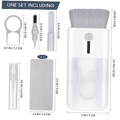 2sets Electronic Cleaning Tools Cleaning Brush Pen Wiper Key Cap Puller and Spray Bottle for Headphones Keyboards Laptops Phones and Monitors