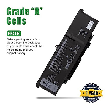 66DWX 086D0Y Laptop Battery Replacement for Dell Latitude 7340 7350 7440 7450 7640 7650 Series Notebook 86D0Y 00HYH8 0HYH8 11.4V 57Wh 4878mAh - size: 12.3*5.1*1.2inch 66DWX