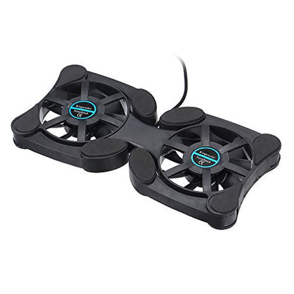 QUZHI Mini Portable Folding Foldable USB Dual Fan Cooler Cooling Pad for PC Laptop Notebook 7