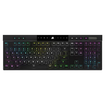 Corsair K100 AIR Wireless RGB Mechanical Gaming Keyboard - Ultra-Thin, Sub-1ms Slipstream, Low-Latency Bluetooth, Cherry MX Ultra Low Profile Keyswitches - NA Layout, QWERTY - Black - style: K100 AIR WIRELESS