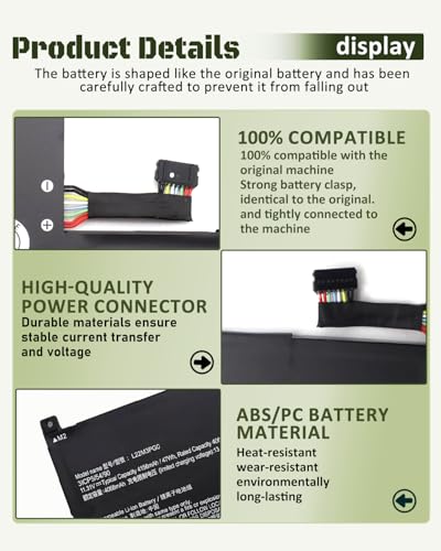 47Wh L22M3PG0 L22B3PG0 L22C3PG0 L22D3PG0 L22X3PG0 Battery Replacement for Lenovo 100e 300e 500e Yoga Chromebook Gen 4, IdeaPad Flex 3 Chrome 12IAN8, IdeaPad Slim 3 Chrome 14M868 Series –11.31V 4156mAh - size: 7.95*4.37*0.19 IN L22M3PG0