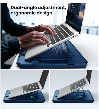Nillkin 16 inch Laptop Sleeve with Stand (4-in-1), 2 Stand Modes, Mouse Pad | Magnetic Handle | MacBook Sleeve | Slim Laptop Case 16 inch for Samsung/Surface/HP/Chromebook/Dell/Lenovo/Asus 13-16'', Blue - color: Blue, size: 13-16 inch