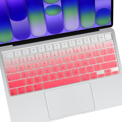 Allinside Keyboard Cover for 2026 MacBook Neo 13-inch A3404 (A18 Pro) & MacBook Air 13"/15" and MacBook Pro 14"/16" (M5 Chip), Premium Silicone Keyboard Protector Skin, US ANSI Layout, Ombre Pink - color: Ombre Pink