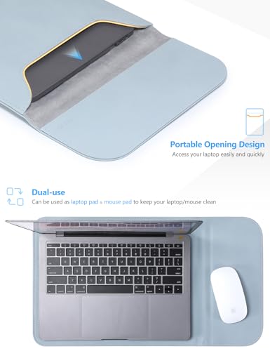 HYZUO 13 Inch Laptop Sleeve PC Case for MacBook Pro 13 M2 M1 2026-2016, 13" MacBook Neo 2026 A3404, MacBook Air 13 M5 A3449 M4 M3 M2 M1 2026-2018, 13" iPad Pro/Air, Surface Pro, XPS 13, Pale Blue - color: Pale Blue, size: 13 Inch
