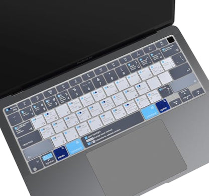 Keyboard Cover for MacBook Air 13 inch 2020 A2337 M1 A2179 with Touch ID Magic Keyboard,MacBook Air 13 Keyboard Skin with Mac OS X Shortcut Hot Keys-Mac OS X Shortcut-Bule&White - size: MacBook Air 13" A2179/A2337(2020+)