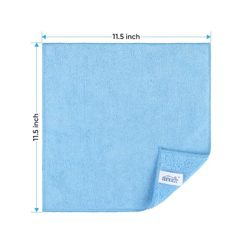 HOMEXCEL Blue Microfiber Cleaning Cloth, 12 Pack Premium Microfiber Towels for Cars, Lint Free, Scratch-Free, Highly Absorbent, Reusable Cleaning Rags for Car, Household, Kitchen, Window,11.5"X11.5" - color: Blue
