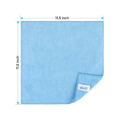 HOMEXCEL Blue Microfiber Cleaning Cloth, 12 Pack Premium Microfiber Towels for Cars, Lint Free, Scratch-Free, Highly Absorbent, Reusable Cleaning Rags for Car, Household, Kitchen, Window,11.5"X11.5" - color: Blue