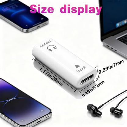 Poyiccot USB Type C to 3.5mm Headphone Jack Adapter 2Pack, USB C Female to 3.5mm Female Audio Adapter, Aux to USB C Headphone HiFi Stereo DAC Connector for iPhone 15, Galaxy, Laptop, White - style: 2-Pack
