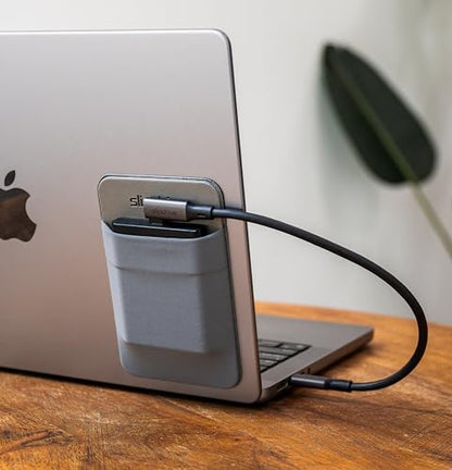 Slipdrive Short USB C to USB C 3.2 Gen 2 (12 in.) - 20Gbps, SSD HDD Hard Drive Cable - Right Angle High Speed Data Transfer 4K Video Output 90 Degree 100W Fast Charging (Black)
