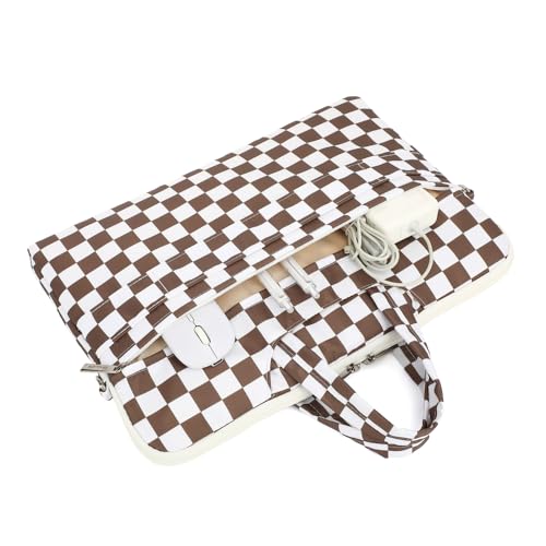 canvaslife Waterproof Pattern Resistant Laptop Shoulder Messenger Bag for Pro 16 inch and 15.6 inch-16 inch Laptop (brown Checker) - color: Brown Checker, size: 15 inch/15.6 inch