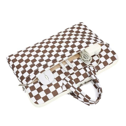 canvaslife Waterproof Pattern Resistant Laptop Shoulder Messenger Bag for Pro 16 inch and 15.6 inch-16 inch Laptop (brown Checker) - color: Brown Checker, size: 15 inch/15.6 inch