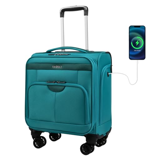 16 Inch Underseat Carry on Luggage With Wheels Softside Lightweight Compact Business Suitcases Travel Bag with Spinner Wheels Airline Approved Luggage for Short Trip,Green - color: Green, size: Underseat 16 inch