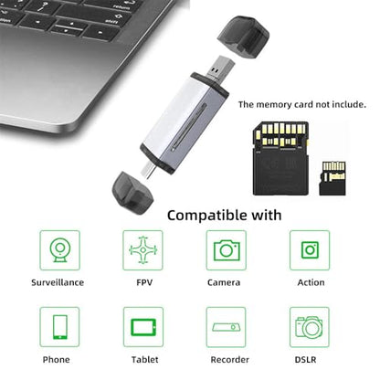 Xiwai USB Type-A Type-C Port USB 3.0 to UHS-III UHS-II SD4.0 TF Micro-SD Card Writer Reader for Camera & Laptop & Tablet & Phone & Camera - style: USB 3.0 Type-A/Type-C to TF Micro-SD Card