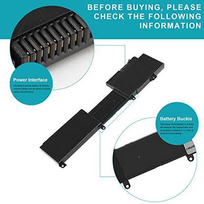 Futurebatt 2NJNF Laptop Battery for Dell Inspiron 14z-5423 15z-5523 Ultrabook Series.Battery 8JVDG TPMCF T41M0 - size: 2NJNF 13.78 3.74 1.81in