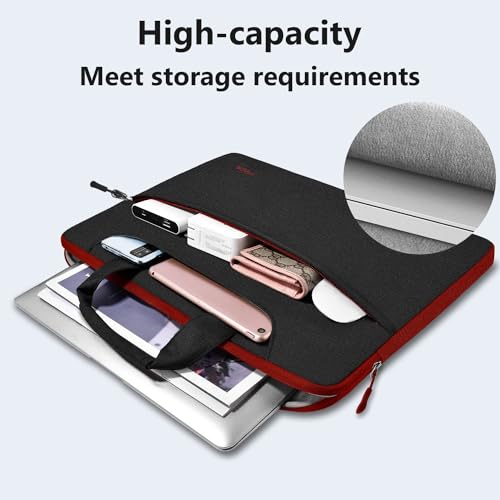 Hseok Laptop Shoulder Bag 15 15.6 16 Inch Briefcase,Compatible MacBook Pro/Neo 16",MacBook Air/Pro 15,XPS 15/16 and most 15.6-16 and Most 15-16 Notebooks,Spill-Resistant Handbag,Black & Red - color: Black & Red, size: 15-16 inch