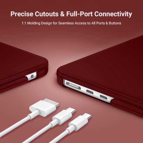 MOSISO Compatible with MacBook Air 15 inch Case M5 2026 M4 M3 M2 2025-2023 | A3448 A3241 A3114 A2941, Scratch-Resistant Protective Hard Shell Case&Keyboard Cover&ScreenFilm&Pouch, Burgundy - color: Burgundy