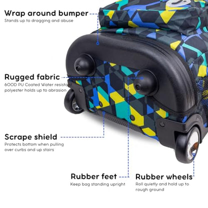 J World Sundance Laptop Rolling Backpack for Girls Boys. Roller Bookbag with Wheels, 20 Inch, Cubes - color: Cubes