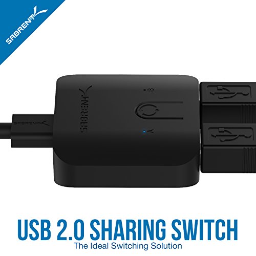 SABRENT USB 2.0 Sharing Switch for Multiple Computers and Peripherals LED Device Indicators (USB-SW20) Black - size: 2-Port Switch