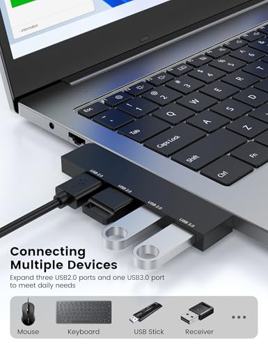 USB Hub 2Pack, Fidioto 4 Port Network-Hub(1 * 3.0 Hub, 3 * 2.0 Hub), USB Expander Hub for Laptop, iMac Pro, MacBook Air, Mac mini/Pro, Surface Pro, Notebook PC, USB Flash Drives and Mobile HDD Etc. - color: 4in1-Right&left-Black