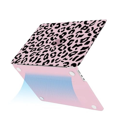 MOSISO Compatible with MacBook Air 13 inch Case M5 2026 M4 2025 M3 M2 2024-2022 A3449 A3240 A3113 A2681, 3 in 1 Leopard Grain Hard Case&Keyboard Cover&ScreenFilm for MacBook Air 13.6 Case, Pink - color: Pink