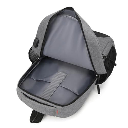 Anti Theft College Backpack With USB Charging Interface Waterproof Large Multi Pocket Laptop Travel Nylon Backpacks for Men Women Business Commuter Backpacks Daily Work Travel Airplane Use Grey - color: Grey