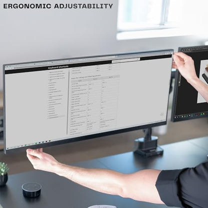 VIVO Premium Aluminum Full Motion Dual Monitor Desk Mount Stand with Lift Engine Arm, Pole Extension, and USB Ports, Fits Ultrawide Screens up to 40 inches, STAND-V102BDU - size: Dual monitor, style: Extended
