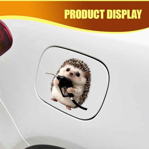 Animal Car Fuel Tank Sticker Decal, Funny Vinyl Automotive Fuel Lid Sticker, Self-Adhesive Water-Resistant Vehicle Exterior Body Decal Decoration for Cars, Trucks, SUVs, Laptops(Hedgehog) - size: Hedgehog
