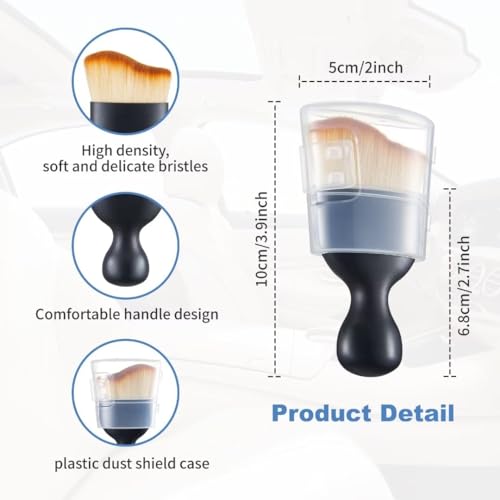 Car Interior and Exterior Soft bristles Detail dust Brush Interior dusting Brush Dashboard Cleaning Brush Home Office Computer Keyboard dusting Tools+ Double-Sided Suede Cleaning Towel - color: 2 Piece Brush + Towel