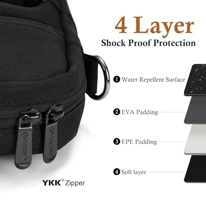 bagasin 17 17.3 inch Laptop Computer PC Shoulder Bag Carrying Case | Water-Repellent Fabric Briefcase, Lightweight Toploader, Business Casual or School - color: Black, size: 17-17.3