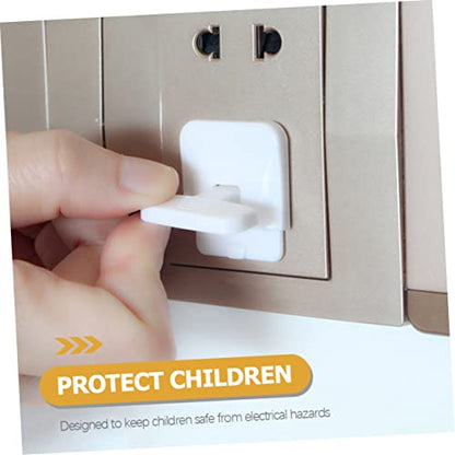 Housoutil 50Pcs USB Cover Caps Outlet Covers for Boy Girl Safety Anti-dust Plug Protector with Hidden Pull Tab for Easy Use Electrical Protection White